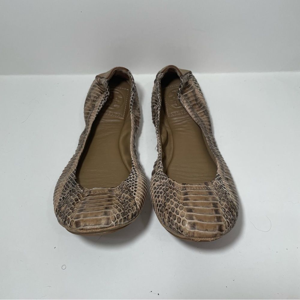 Tory Burch Taupe Snakeskin Ballet Flats - Picture 6 of 6